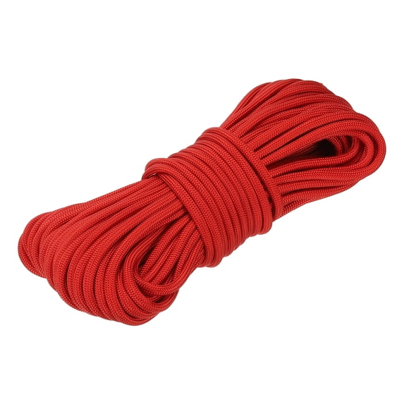Uxcell Paracord Parachutes Cord Spool Survival Strong Rope Strings for Outdoor Use Red 49 Feet