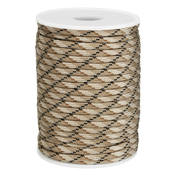 Uxcell Paracord Rope 330lb, 4mm 7 Strands Lanyard Spool Cord for Tent Camping, Hammock, Hiking, Desert Camouflage,98ft