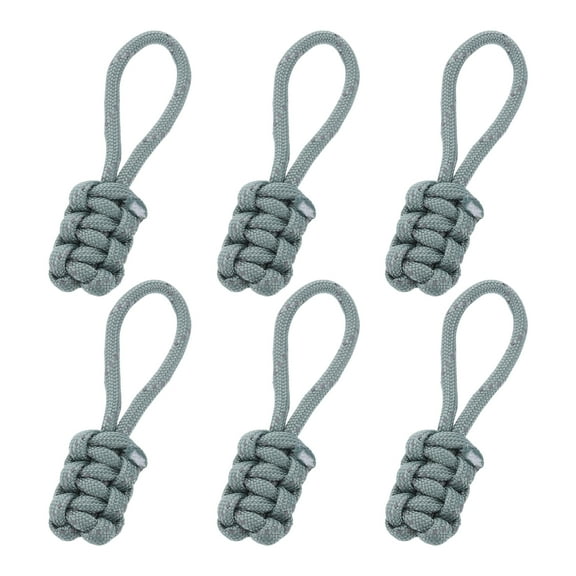 Uxcell Reflective Paracord Zipper Pull Polyester Zipper Pulls Replacement Fit for Backpacks Clothing Accessories Gray
