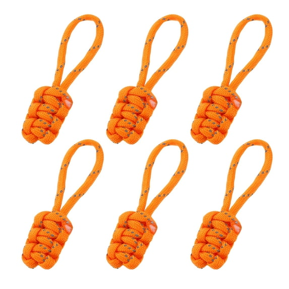 Uxcell Reflective Paracord Zipper Pull Polyester Zipper Pulls Replacement Fit for Backpacks Clothing Accessories Orange