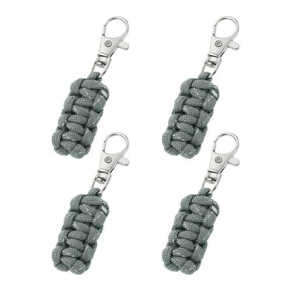 Uxcell Reflective Paracord Zipper Pull Polyester Zipper Pulls Woven Rope with Metal Clasp for Clothing Gray