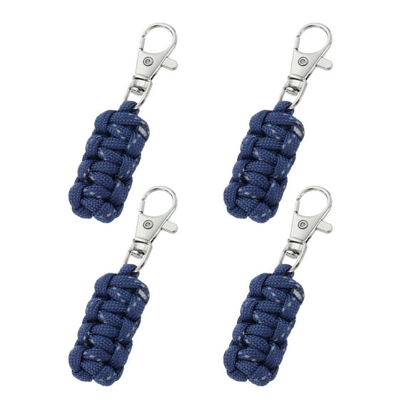Uxcell Reflective Paracord Zipper Pull Polyester Zipper Pulls Woven Rope with Metal Clasp for Clothing Navy Blue