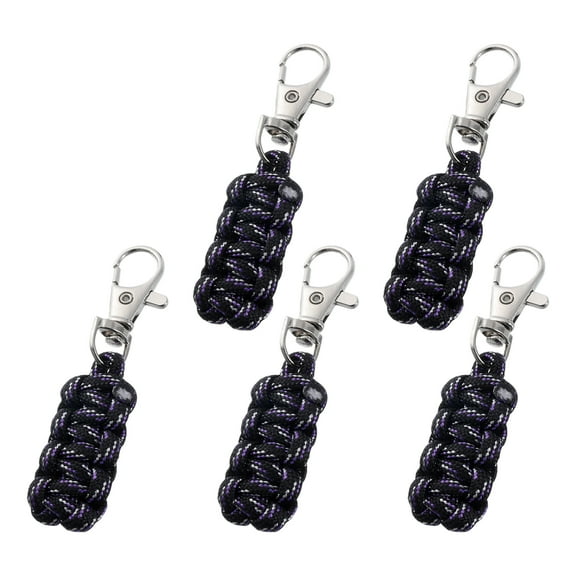 Uxcell Paracord Zipper Pull Polyester Zipper Pulls Replacement Woven Rope with Metal Clasp for Clothing Accessories Black