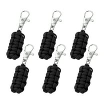 Uxcell Paracord Zipper Pull Polyester Replacement Woven Rope with Metal Clasp for Backpacks Black