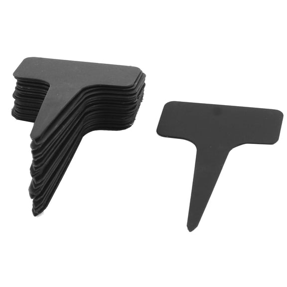 Uxcell Parterre Home Plastic Rectangle Shaped Plant Seed Tag Marker Black Garden Label 20Pcs