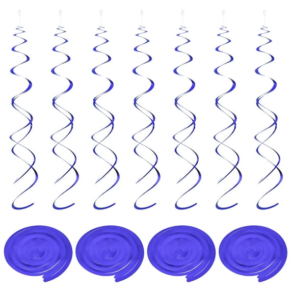 Uxcell Party Hanging Double Strip Streamer for Birthday,Wedding,Graduation Party with Hang Tag Hook 28Pcs(Dark Blue)