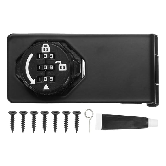 Uxcell Password Rotary Hasp Lock (Glow Black), 90 Degree Keyless 3-Digit Combination Security Slide Latch Cabinet Locks, Suit For- Door/Closet/Barn/Bathroom/Outdoor/Garden