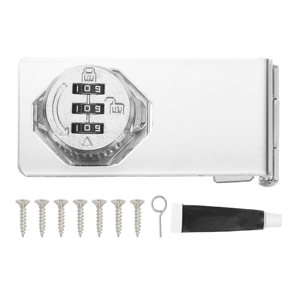 Uxcell Password Rotary Hasp Lock (Silver), 90 Degree Keyless 3-Digit Combination Security Slide Latch Cabinet Locks, Suit For- Door/Closet/Barn/Bathroom/Outdoor/Garden