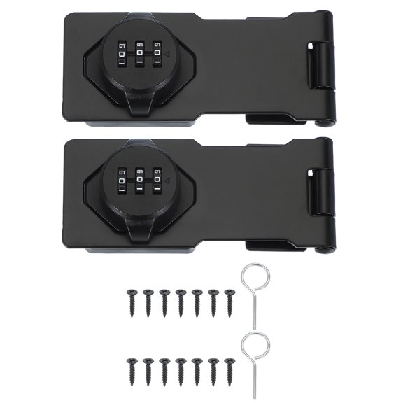 Uxcell Password Rotary Hasp Locks, Mechanical Cabinet Combination Latch Lock Black