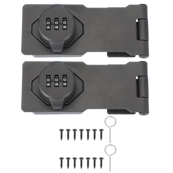 Uxcell Password Rotary Hasp Locks, Mechanical Cabinet Combination Latch Lock Grey