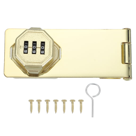 Uxcell Password Rotary Hasp Locks, Mechanical Cabinet Combination Latch Locks Gold