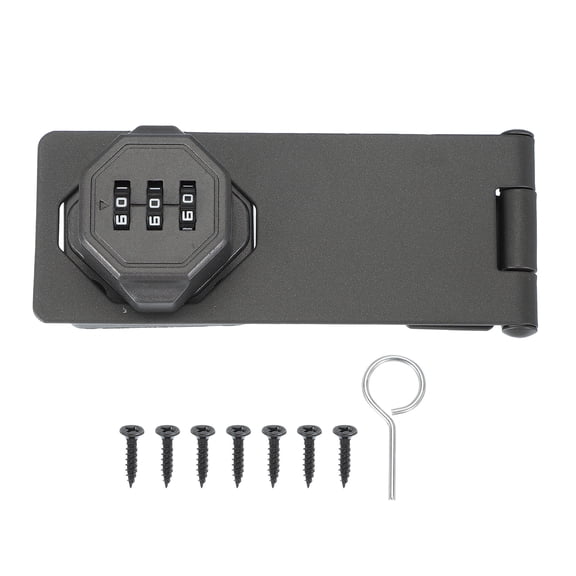 Uxcell Password Rotary Hasp Locks, Mechanical Cabinet Combination Latch Locks Grey