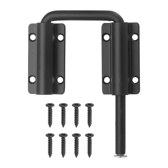 Uxcell Patio Sliding Door Loop Lock, (2-3/8", Black), U-Shaped Lock Loop Latch, Suit for Window/Screen/Barn/Garden/Fence/Shed
