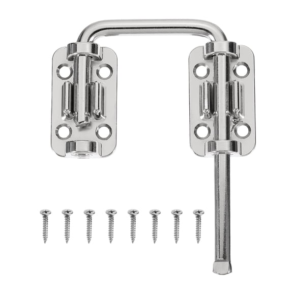 Uxcell Patio Sliding Door Loop Lock, (3-8/9", Silver), U-Shaped Lock Loop Latch, Suit for - Window/Screen/Barn/Garden/Fence/Shed