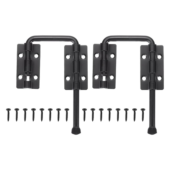 Uxcell Patio Sliding Door Loop Lock, (4-1/3", Black)(2 Set), U-Shaped Lock Loop Latch, Suit for - Window/Screen/Barn/Garden/Fence/Shed