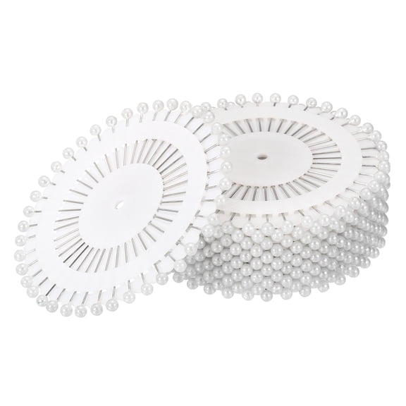 Uxcell Pearl Head Sewing Pins Corsage Round Decor Pin for Sewing, White 12 Set