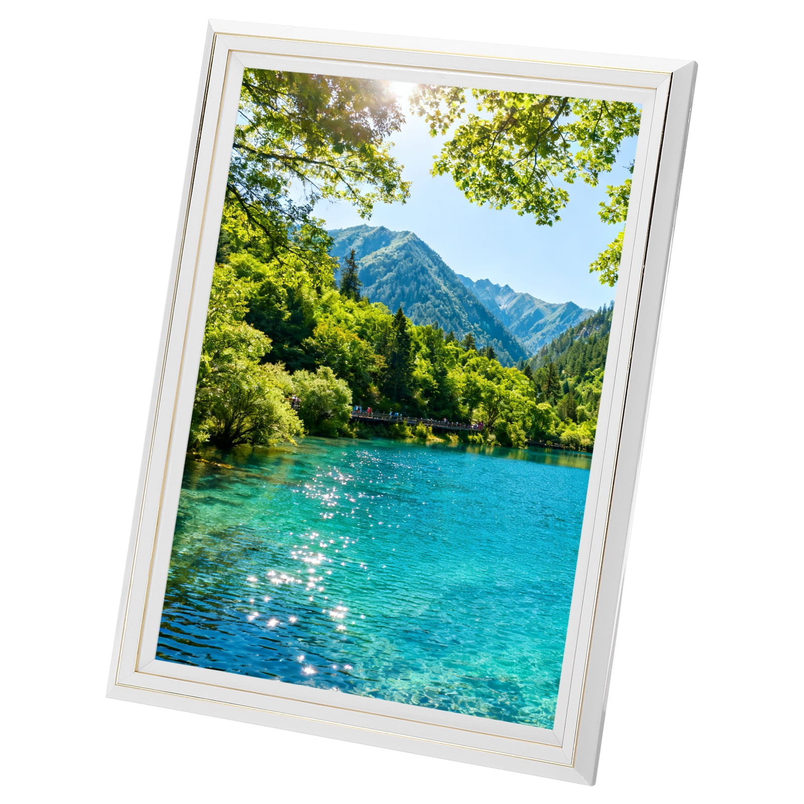 Uxcell Pearl White Rectangle Photo Frame, 12.8x9.5 Inch Resin Photo ...