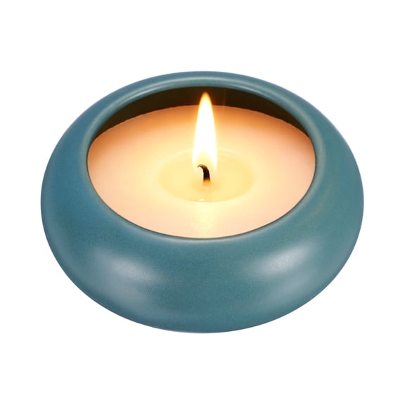 Uxcell Pebble Tea Light Candle Holder, 1.2" Height Tealight Candle Holder Handcrafted Ceramic Decorative Calming Home Decor Accent for Table Centerpiece Wedding, Dark Blue