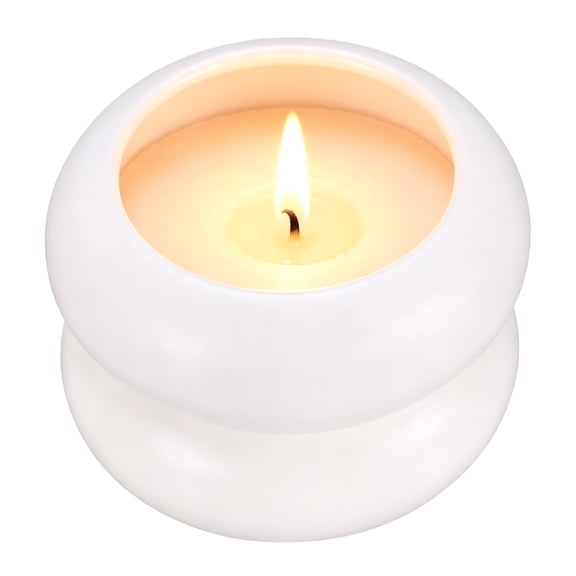 Uxcell Pebble Tea Light Candle Holder, 2.2" Height Tealight Candle Holder Handcrafted Ceramic Decorative Calming Home Decor Accent for Table Centerpiece Wedding, White