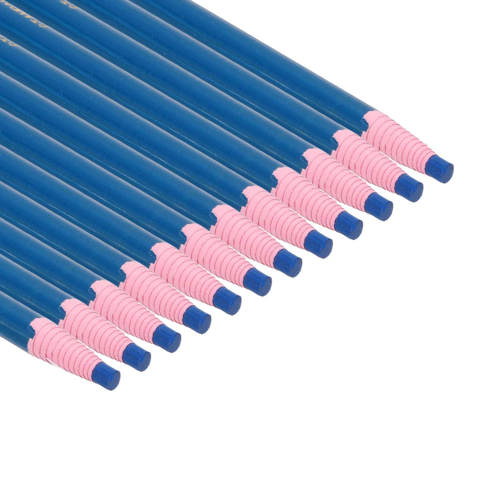 Uxcell Peel-Off China Markers, 48 Pack Grease Wax Pencils Wood for Glass Garments Drawing Film Paper Vinyl Metal, Blue