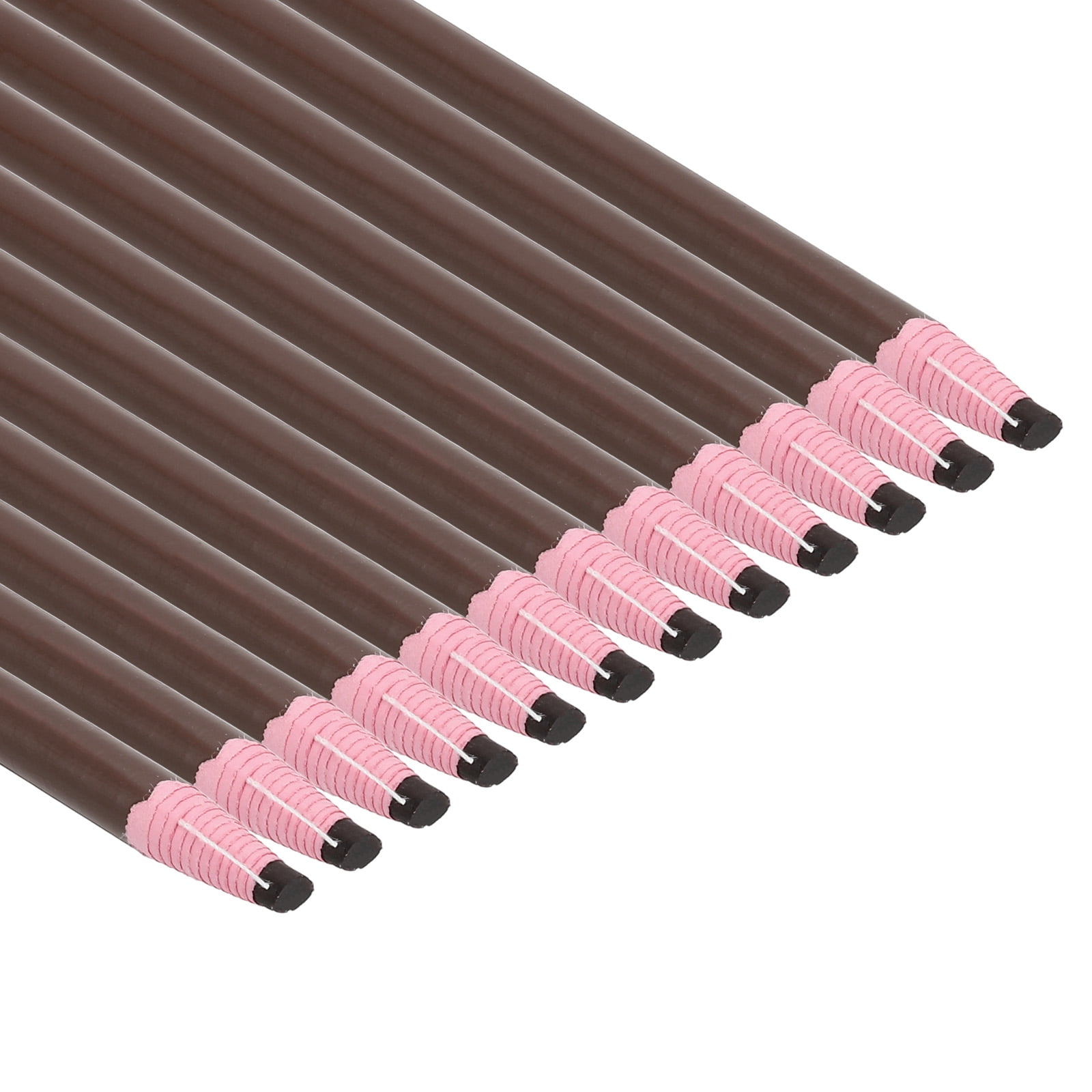 Uxcell Peel-Off China Markers, 48 Pack Grease Wax Pencils Wood for Glass Garments Drawing Film Paper Vinyl Metal, Brown