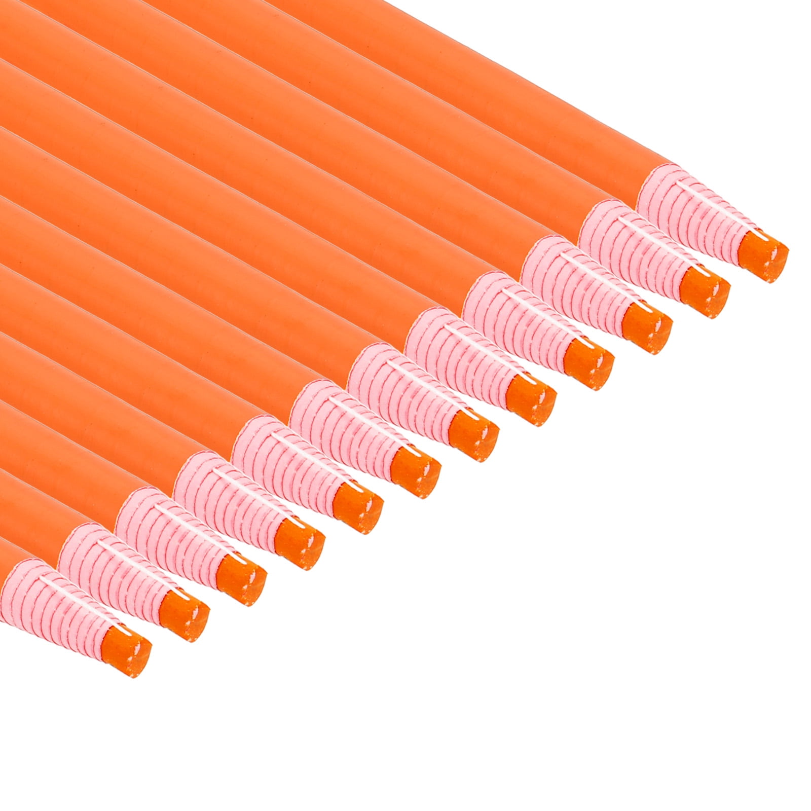Uxcell Peel-Off China Markers, 48 Pack Grease Wax Pencils Wood for Glass Garments Drawing Film Paper Vinyl Metal, Orange