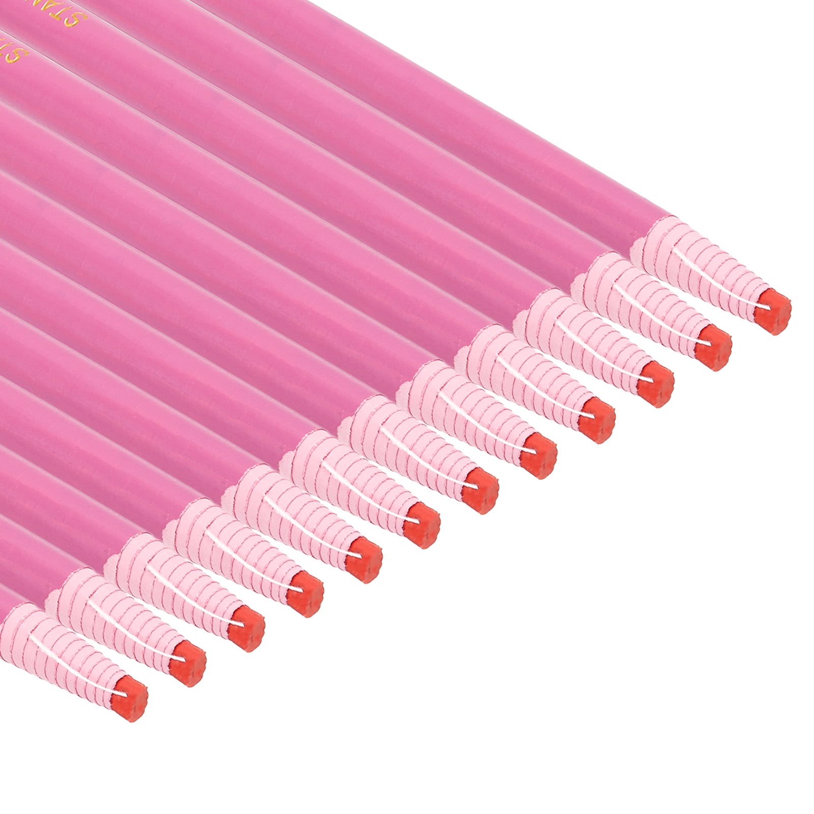 Uxcell Peel-Off China Markers, 48 Pack Grease Wax Pencils Wood for Glass Garments Drawing Film Paper Vinyl Metal, Pink