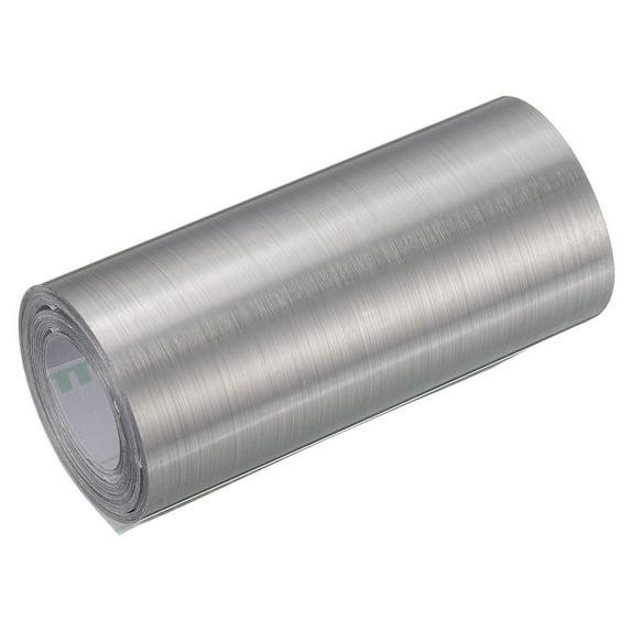 Uxcell Peel and Stick Decorative Tape Self Adhesive 3.94"W x 16.4'L Silver Tone brushed (Thickened Style)