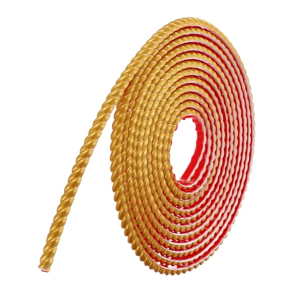 Uxcell Peel and Stick Molding Trim for Walls 0.4" x 16 ft Self-Adhesive Wall Paneling Strips Wallpaper Border Gold