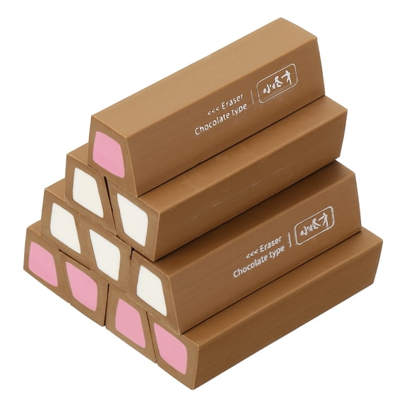 Uxcell Pencil Erasers Rubber, 10 Pcs Art Eraser, Small Rectangular Pencil Rubber Scented for Drawing Writing Math Office Home, Dark Brown/Dark Pink/White