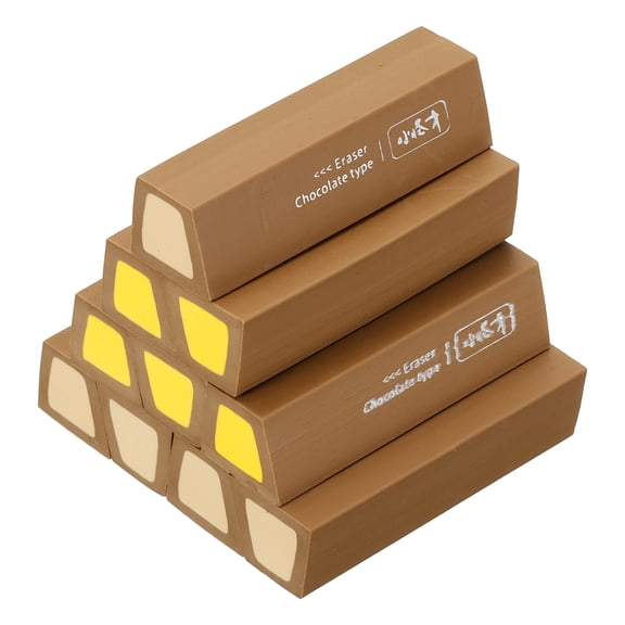 Uxcell Pencil Erasers Rubber, 10 Pcs Art Eraser, Small Rectangular Pencil Rubber Scented for Drawing Writing Math Office Home, Dark Brown/Yellow/Apricot