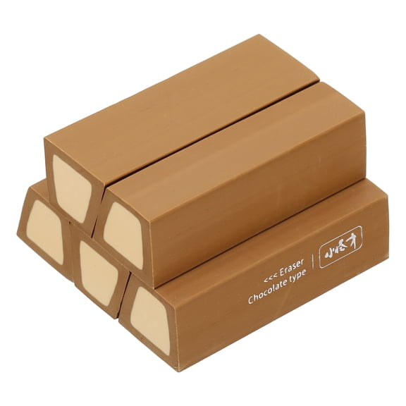 Uxcell Pencil Erasers Rubber, 5 Pcs Art Eraser, Small Rectangular Pencil Rubber Scented for Drawing Writing Math Office Home, Dark Brown/Apricot