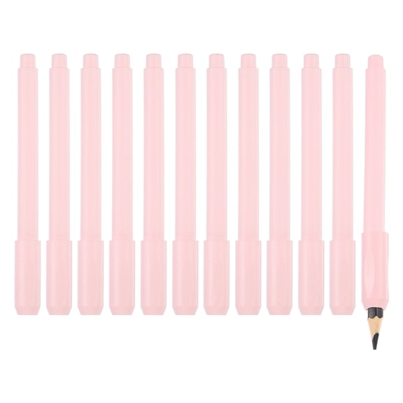 Uxcell Pencil Extenders, 12 Pack Adjustable Pencil Extenders Colors Pencil Lengthener Holder with Plastic Handle Office Supplies for Artists Sketching, Writing Art Drawing Shading, Pink