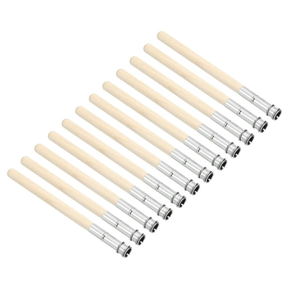 Uxcell Pencil Extenders, 12 Pack Wooden Handle Drawing Shading Art Adjustable Pencil Holder Extender, Wood Color