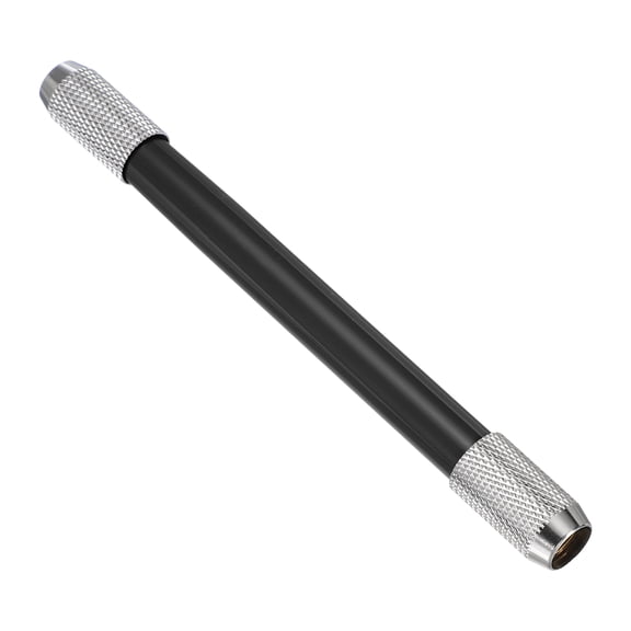 Uxcell Pencil Extenders, 1Pcs Art Adjustable Metal Pencil Holder Lengthener Double-ended Pen Sleeve for Short Pencil Crayon Colored Pencils Writing Desk Office, Black