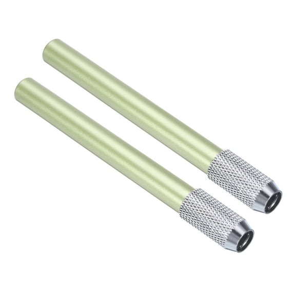Uxcell Pencil Extenders, 2Pcs Art Adjustable Head Metal Pencil Holder Lengthener for Short Pencil Colored Pencil, Green