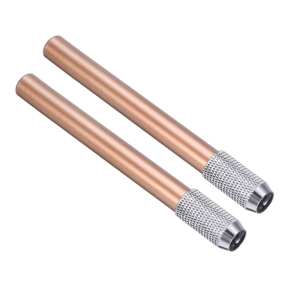 Uxcell Pencil Extenders, 2Pcs Art Adjustable Head Metal Pencil Holder Lengthener for Short Pencil Colored Pencil, Orange