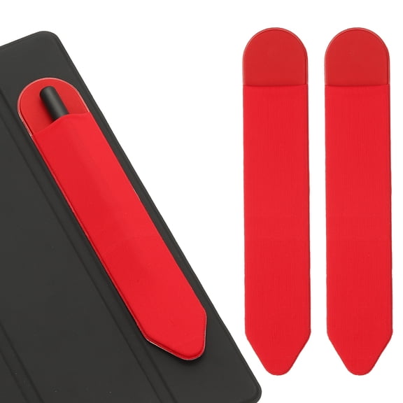 Uxcell Pencil Holder for Stylus, 2 Pcs Adhesive Elastic Pen Case Sleeve Pouch Stylus Holder Pocket Elastic Pen Pouch Accessories for Tablet Case Notebook Outdoor, Red