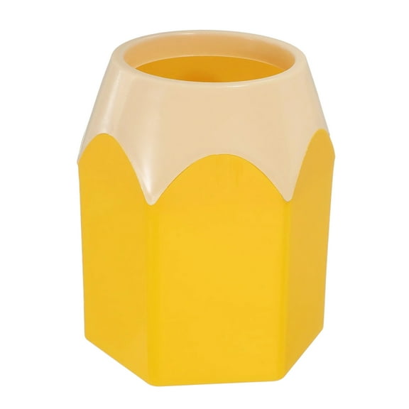 Uxcell Pencil Shaped Pen Holders, Pencil Storage Organizer for Desk Pencil Crayon Storage Organizer Pen Cup Makeup Brush Container Pencil Pot for Home Office Decoration(Nordic Yellow)
