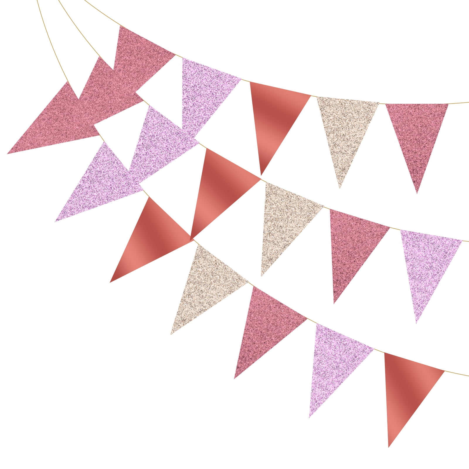 Uxcell Pennant Banner Flags Paper Triangle Flag Bunting Banner Garland ...