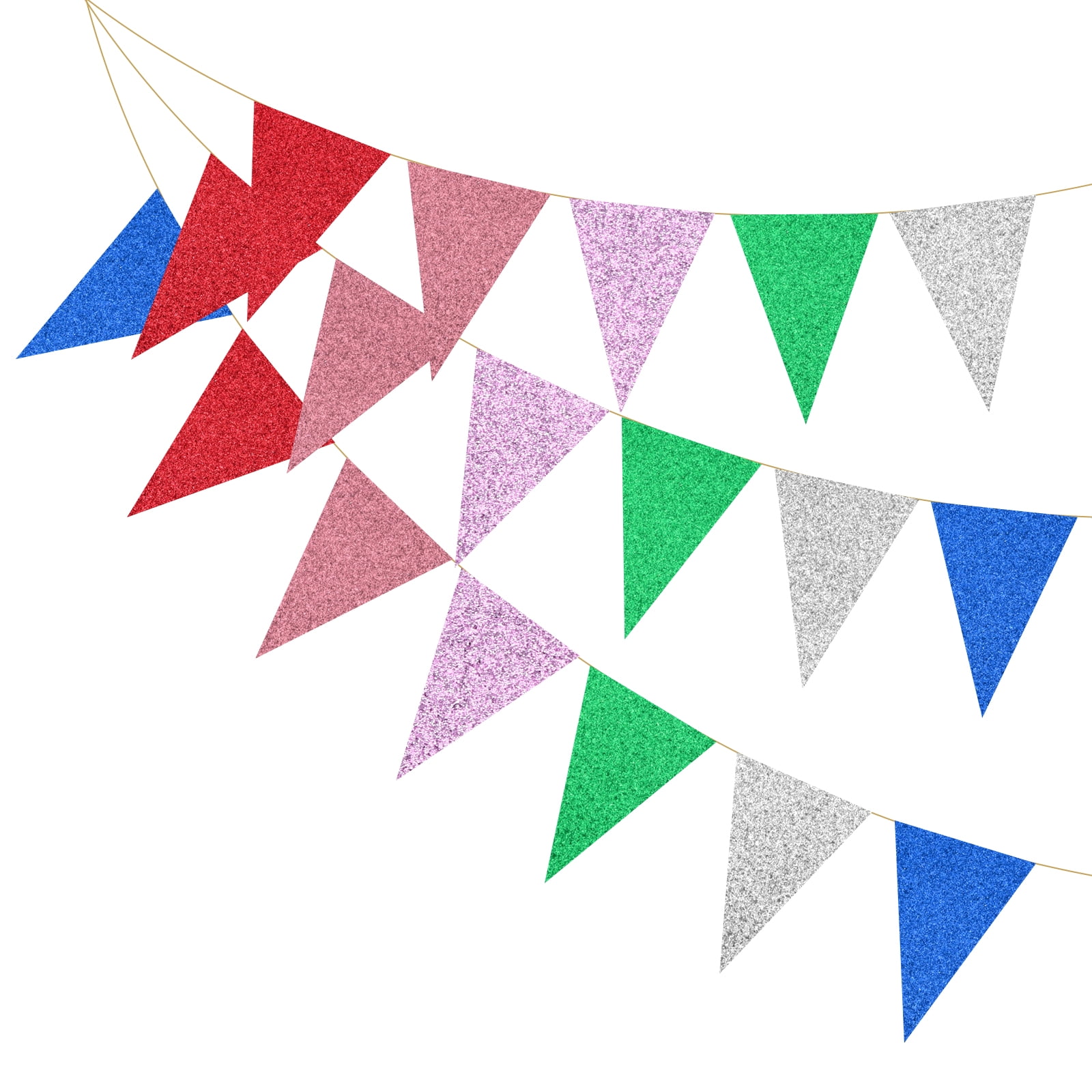 Uxcell Pennant Banner Flags Paper Triangle Flag Bunting Banner Garland ...