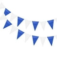 thumbnail image 1 of Uxcell Pennant Banner Flags String Triangle Hanging Flags for Festive, Wedding, Birthday Party Decorations White, Deep Blue, 1 of 7