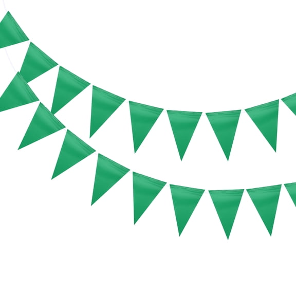 Uxcell Pennant Banner Flags String Triangle Hanging Triangle Bunting Flags for Festive Wedding Birthday Party Decorations Green