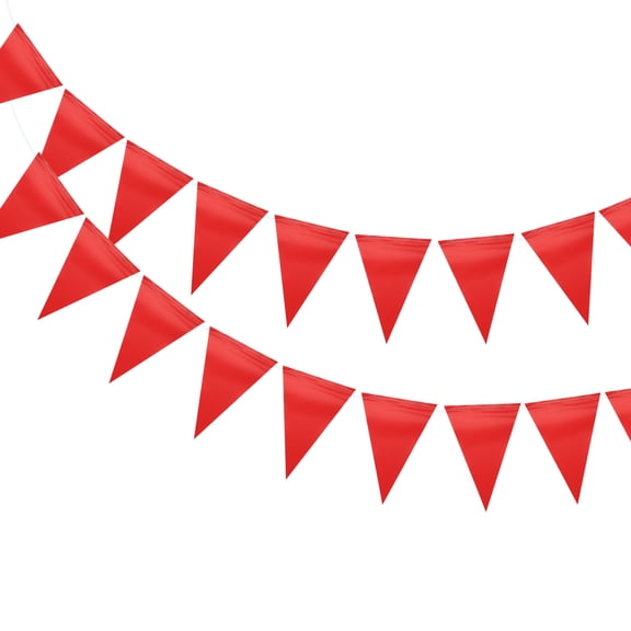 Uxcell Pennant Banner Flags String Triangle Hanging Triangle Bunting Flags for Festive Wedding Birthday Party Decorations Red