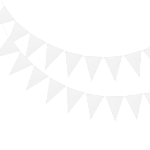 Uxcell Pennant Banner Flags String Triangle Hanging Triangle Bunting Flags for Festive Wedding Birthday Party Decorations White