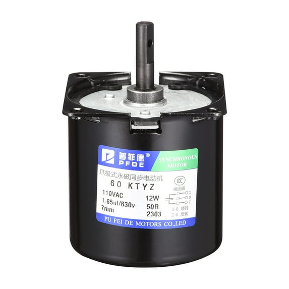 Uxcell Permanent Magnet Synchronous Gear Motor 50RPM 110V 12W 50/60Hz CW/CCW Control AC Motor