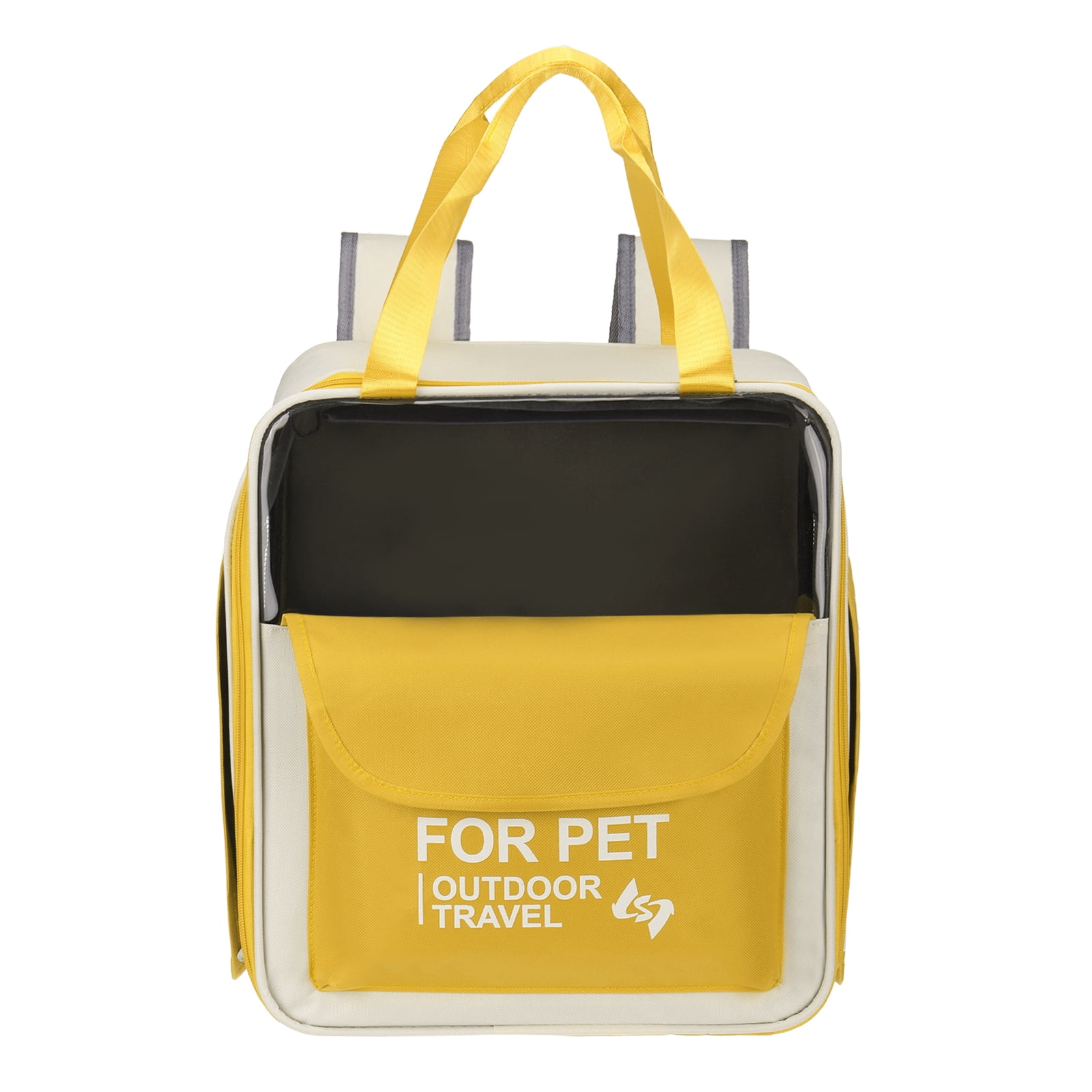 Uxcell Pet Backpack Carrier, Portable and Ventilated, Oxford Cloth, Dogs Cats and Small Animal Travel Bag 13.39", (Yellow, 1 Pcs), Intended for Hiking / Camping / Traveling