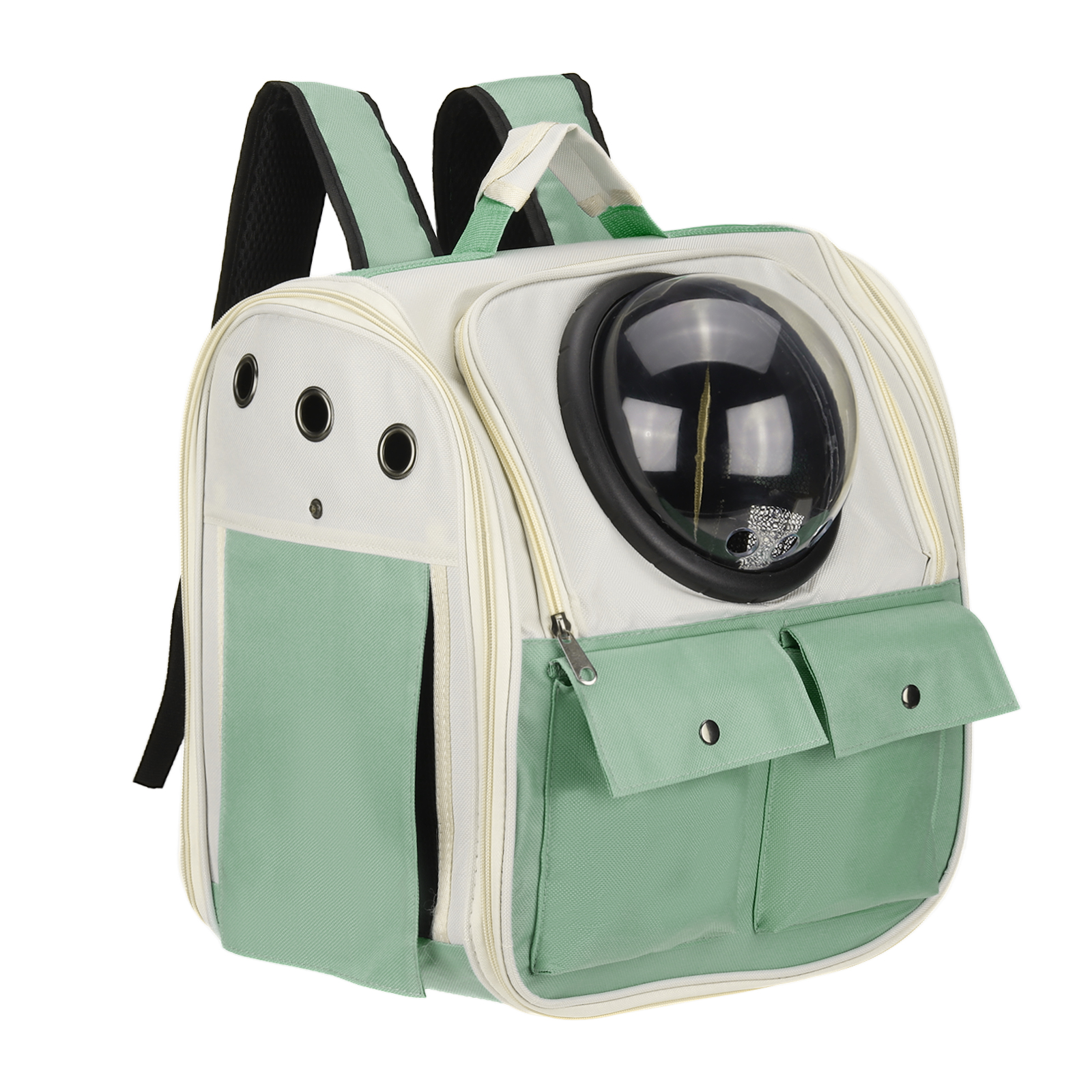 Uxcell 1Pcs 14.17" Pet Backpack Carrier Ventilated Oxford Cloth Dogs Cats Small Animals Green Intended for Hiking Camping