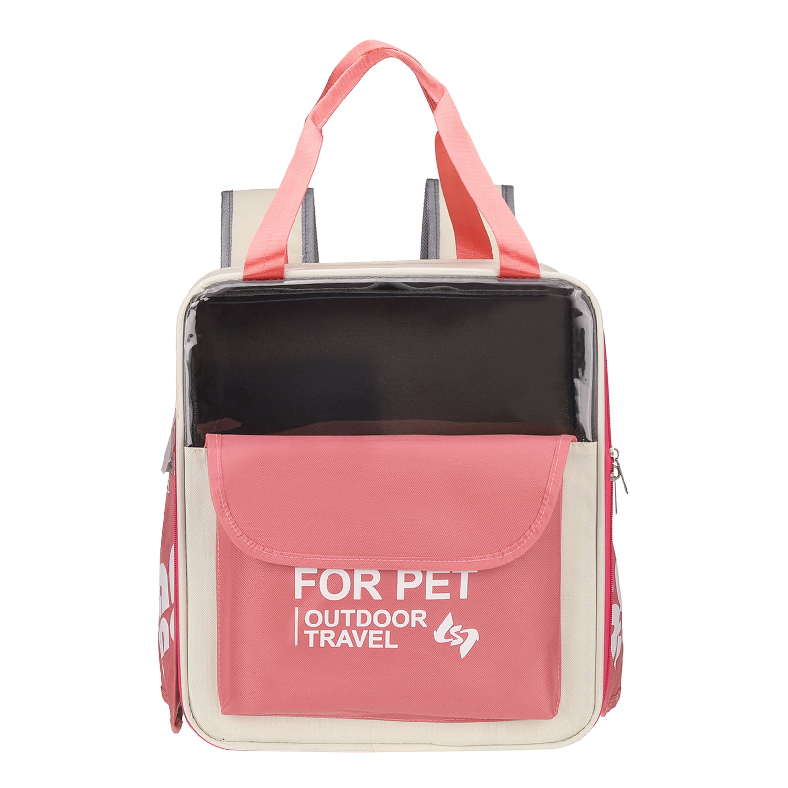 Uxcell Pet Backpack Carrier, Portable and Ventilated, Oxford Cloth, Dogs Cats and Small Animals Travel Bag 13.39", (Pink, 1 Pcs), Intended for Hiking / Camping / Traveling