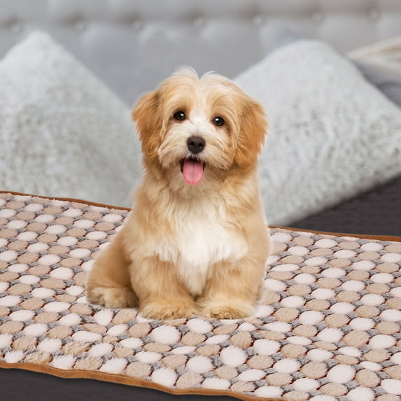 Uxcell Pet Blanket, Flannel Dot Printed Throw Blanket,21x30 Inches, (Coffee, 1 Pack 3)